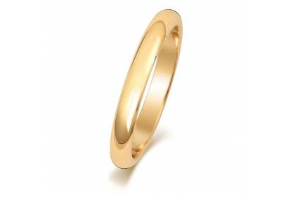 9ct Yellow Gold D Shape 2.5mm Heavyweight Band